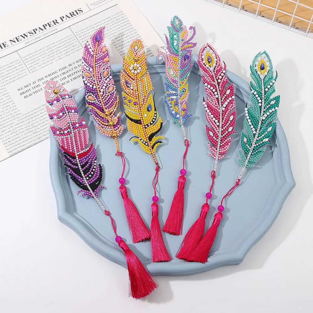 

6pcs/set DIY Feather Bookmarks Interesting Creative Bookmark Aesthetic Stationery Student Reading Accessories Book Lover Gifts