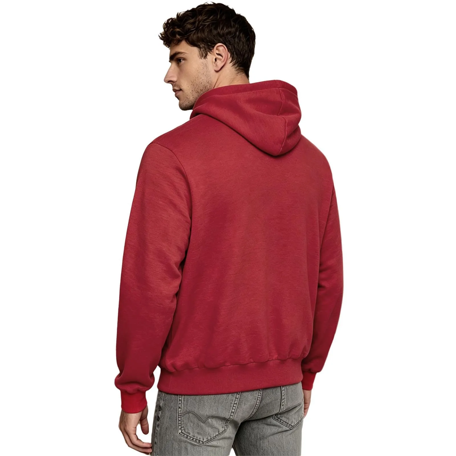 Herren-Känguru-Hoodie für Väter und Babytragen, einfarbig, mit großer Tasche vorne, Kapuzen-Sweatshirt, lässiger Langarm-Pullover – Detail 26
