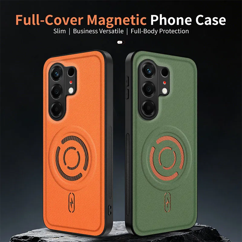 For Tecno Camon 50 40 Pro 50 Ultra Spark 50 Slim Case Magnetic Adhesive Textured Leather Drop-Protection Cover Funda