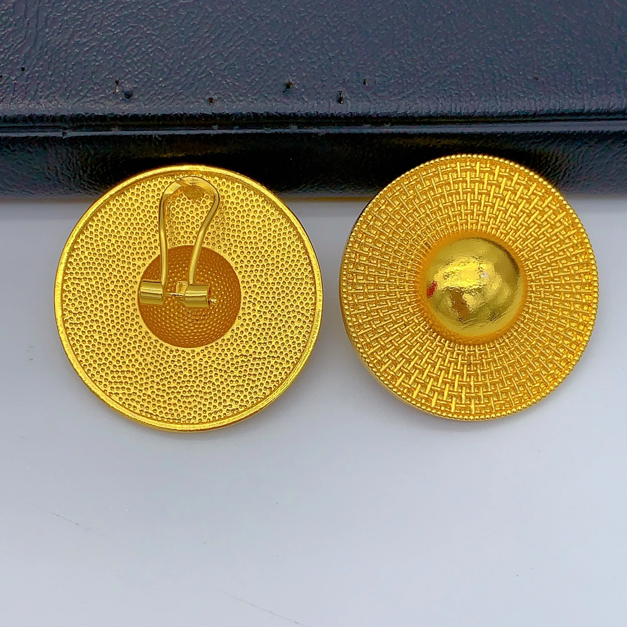 Luxuriöses Äthiopisches Zweireihiges Halsketten- und Ohrring-Set für Damen, Dubai Brautschmuck, 24k Goldfarben-Set, Hochzeitsgeschenke – Detail 4
