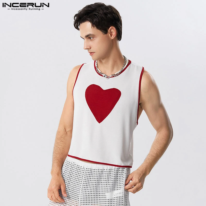 Men Tank Tops Patchwork O-neck Sleeveless Streetwear Fitness Casual Crop Tops 2023 Sexy Unisex Fashion Vests Men S-5XL INCERUN 7