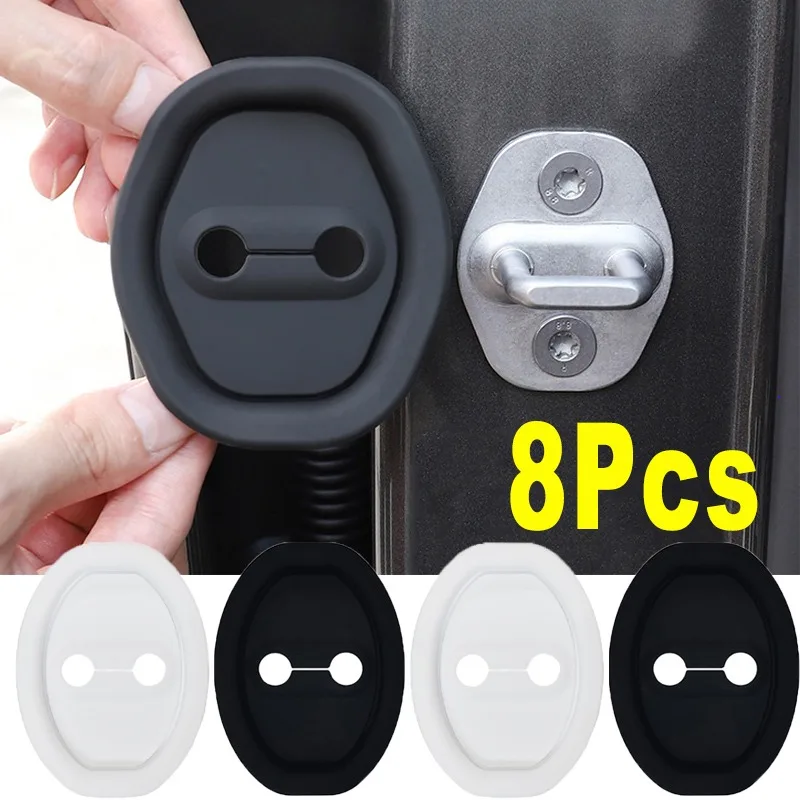 8/1pcs Car Door Lock Anti-collision Silicone Cover Auto Doors Lock Buckle Mute Protective Cushion Sticker Car Shock Absorber Pad