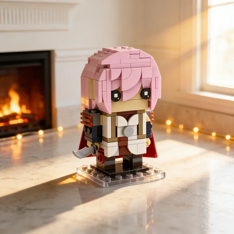 196pcs MOC Final Fantasy XIII BrickHeadz Lightning Model Building Blocks Toy Architecture Brick Education Festival Gifts