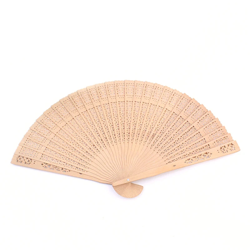 1pc Vintage Folding Bamboo Original Wooden Carved Hand Fan Wedding Bridal Party Sandalwood Gift Fan Bamboo Decor