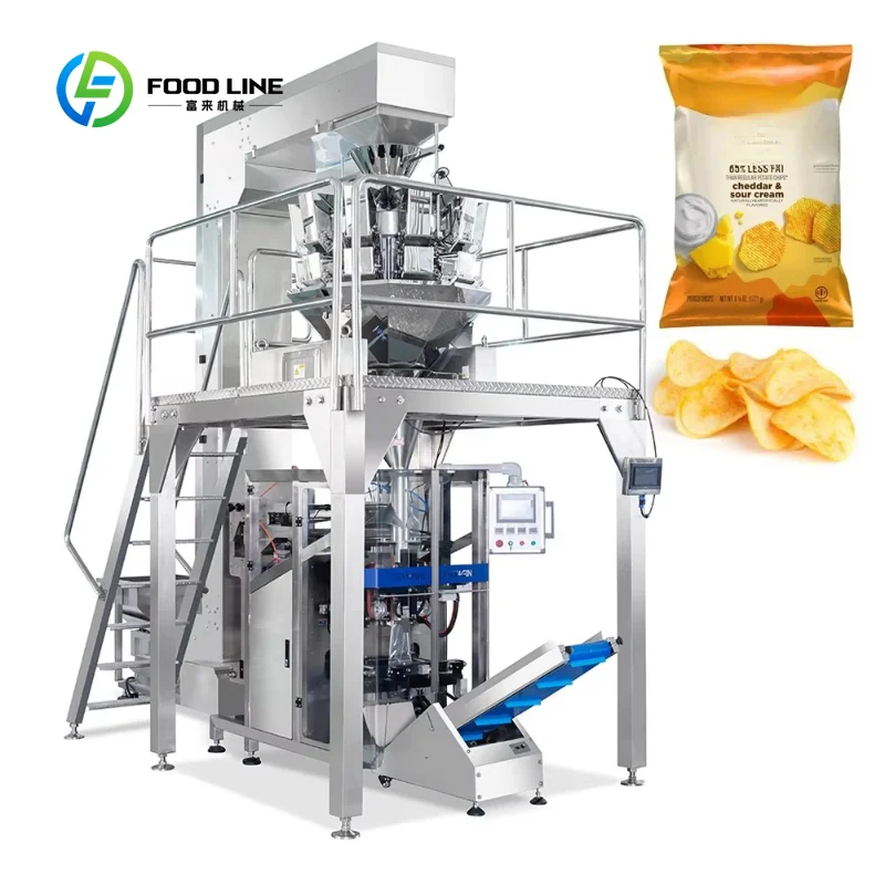 Automatic High Speed Nitrogen Vertical Multihead Weigher Puffed Snack Pouch Plantain Chips Packaging Machine