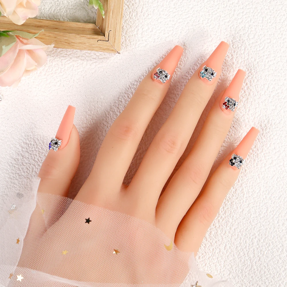 10Pcs/Lot Xmas Kawaii MINISO Hello Kitty Nail Art Charms 7*9mm Shinny Alloy Cat Diamond Christmas/New Year Manicure Decor Y2K #*