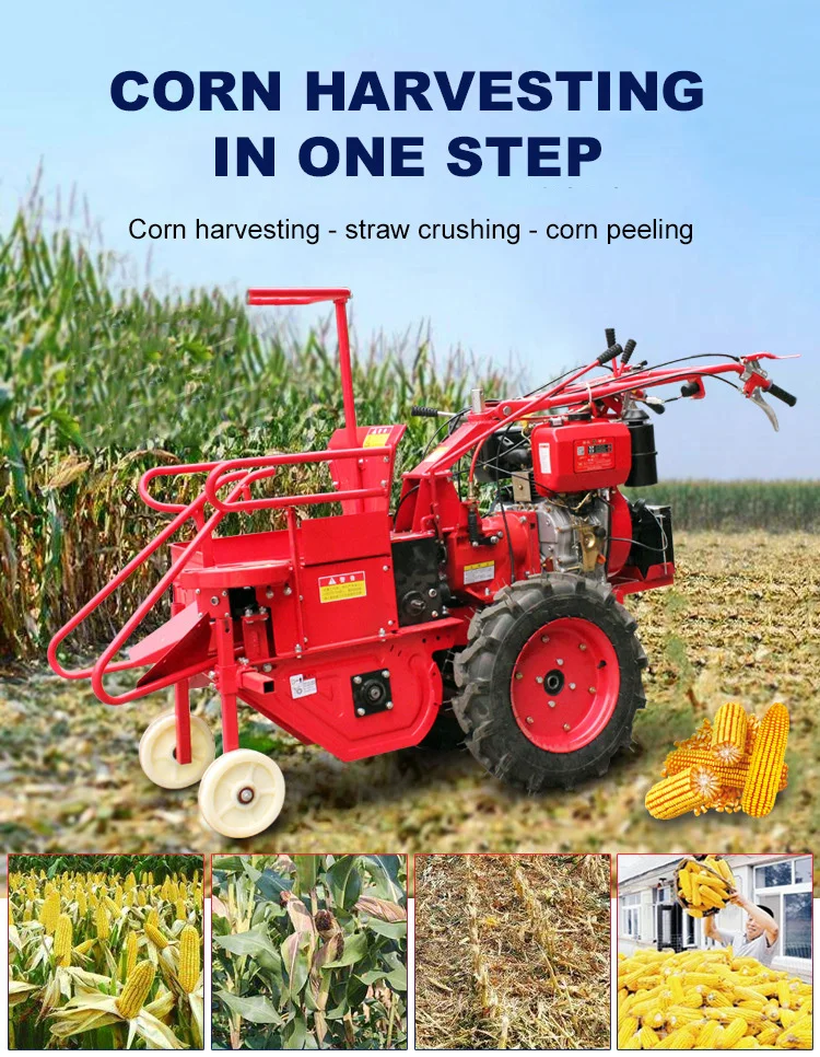 192 Diesel Engine Corn Hine Mini Maize Harvester For Big Output