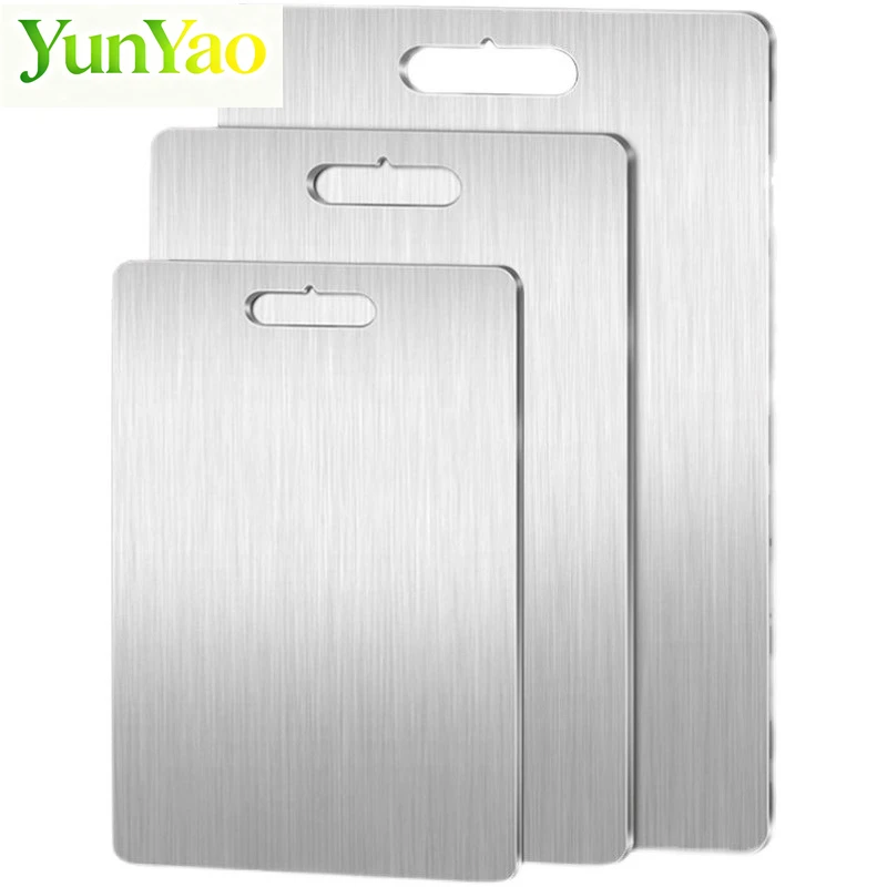 

German 316 Stainless Steel Cutting Board, Commercial Kitchen Chopping Block with Non-Slip Juice Groove, Dishwasher Safe