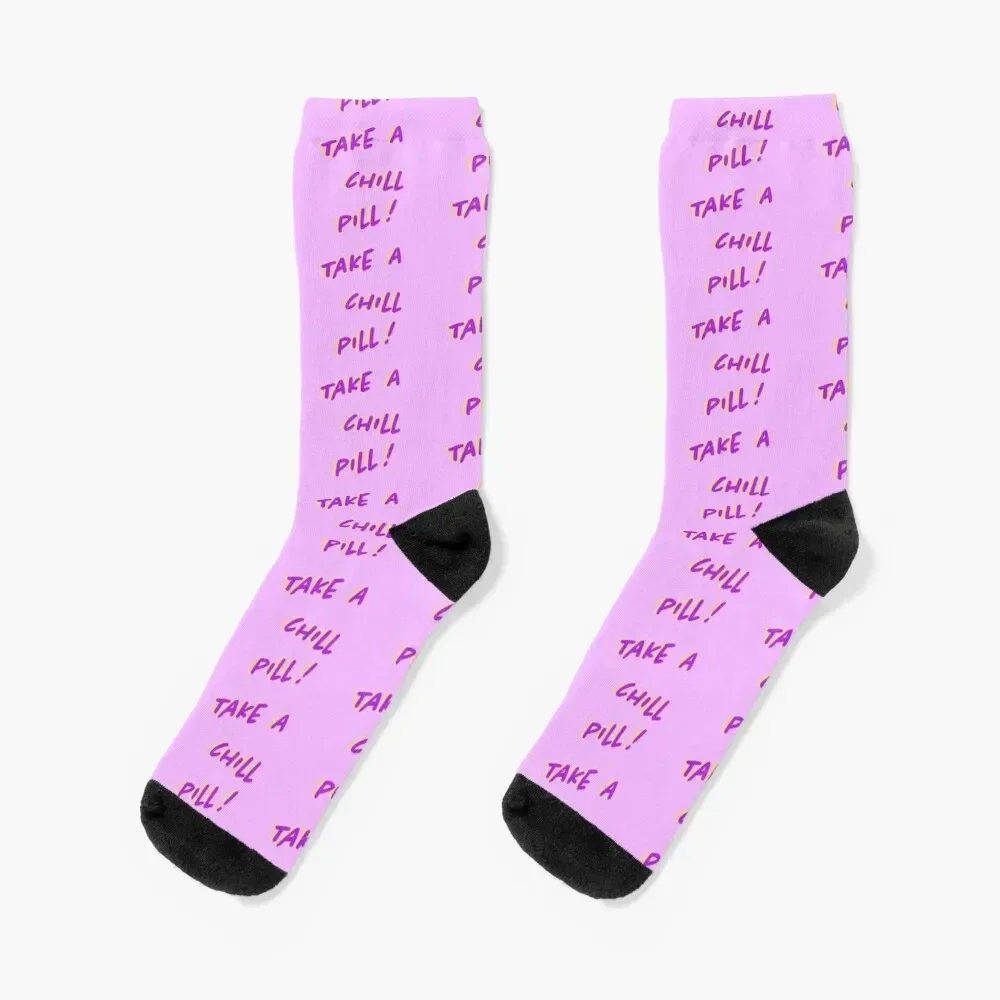 Take a Chill Pill Socks Heating sock happy retro Men's Men's Socks Luxury Women's