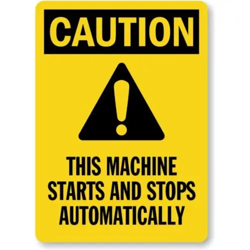 Automatic Machine Caution Aluminum Weatherproof Sign p1015-Aluminum