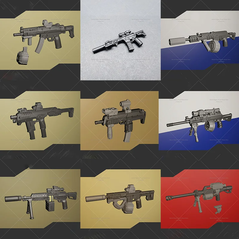 

1/50 Scale Submachine Gun Machine Guns 3D Printing Micro Toys Model ArmyArms 00001 Length About 4CM For Military Enthusiast
