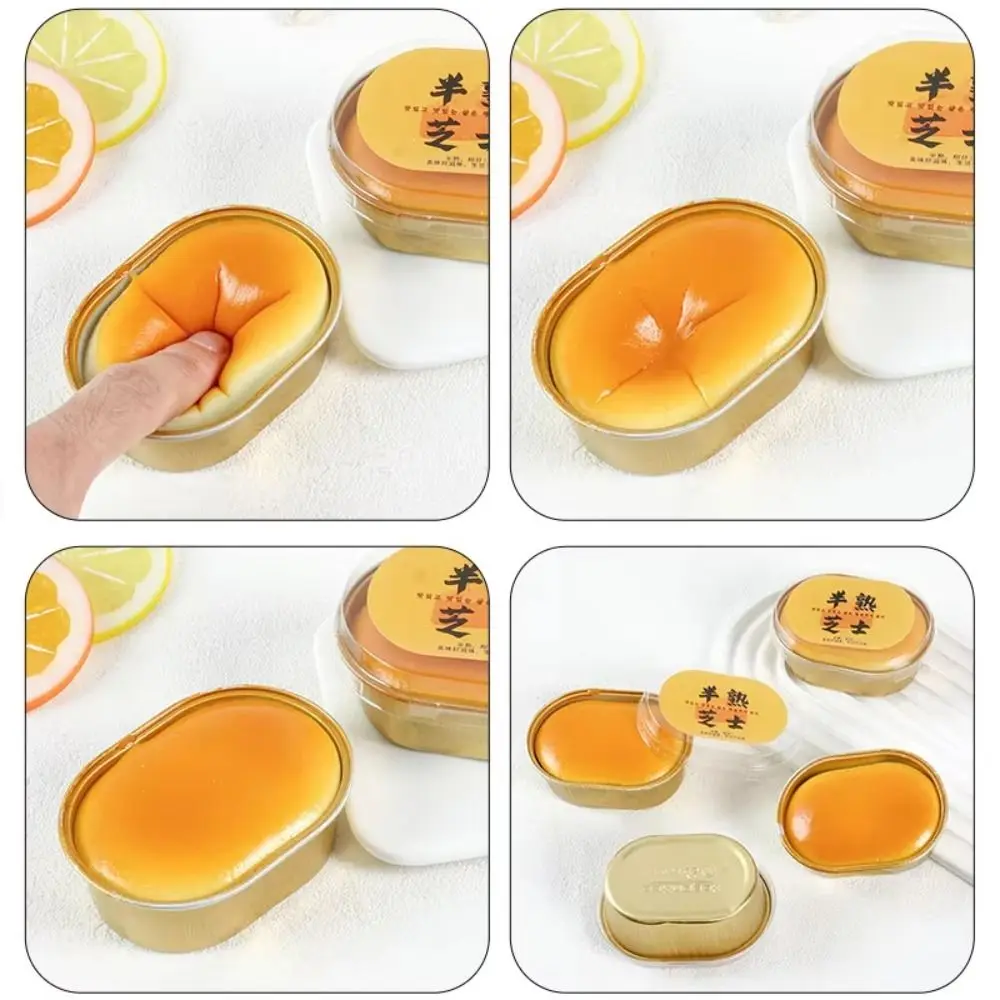 Creative Simulated Squishy Cheese Hand Relax Slow Rising Bread Squishy Sticky Pinch Sensory Fidget Ball ADHD Autism