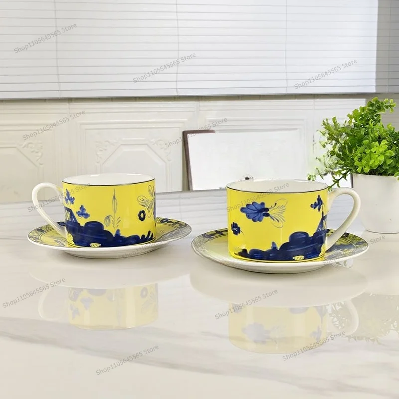 For Ceramic Double Afternoon Tea Coffee Cup Dish Milk Cup Gift Box Packaging