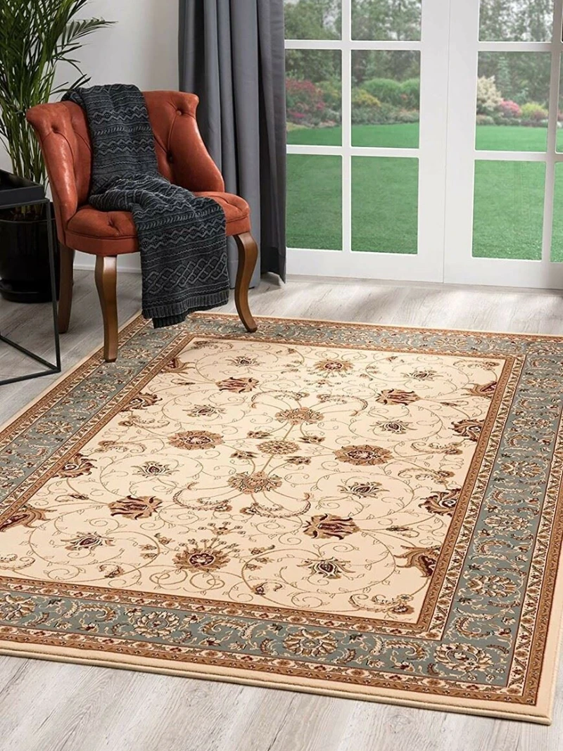 Traditional Runner Rug Durable  and Blue Carpets for Living Room Bedroom Rugs Home Decor