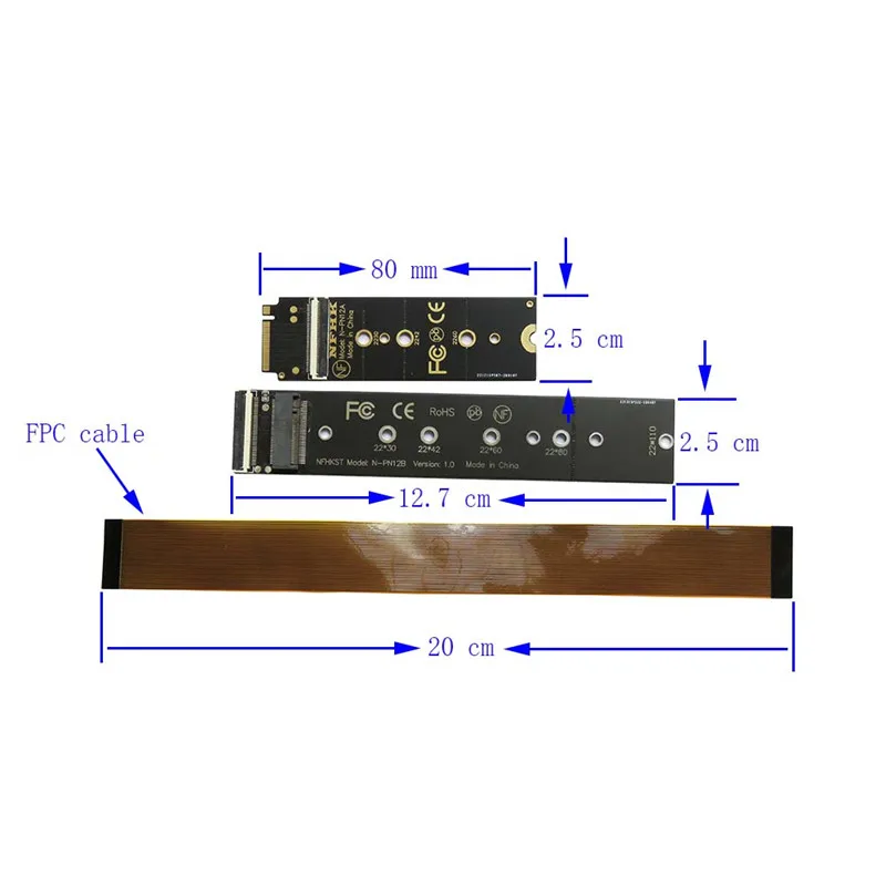 EPX-KB 1920 SM963 P4501 905P SSD 22110 ～ 2280 2 セクション アダプタ カード