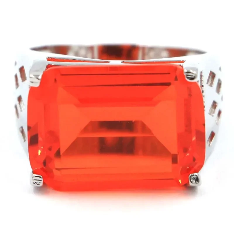 

6g Real 925 Solid Sterling Silver Rings Customized Spessartine Garnet Mystic Topaz Violet Tanzanite Real Red Ruby CZ