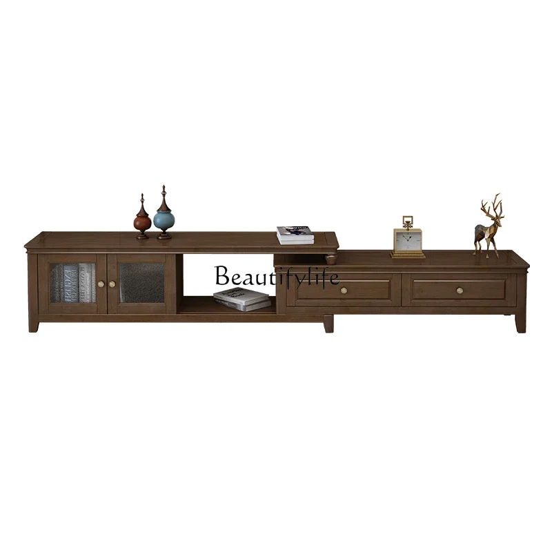 

Solid wood TV style living room simple modern wooden TV cabinet locker