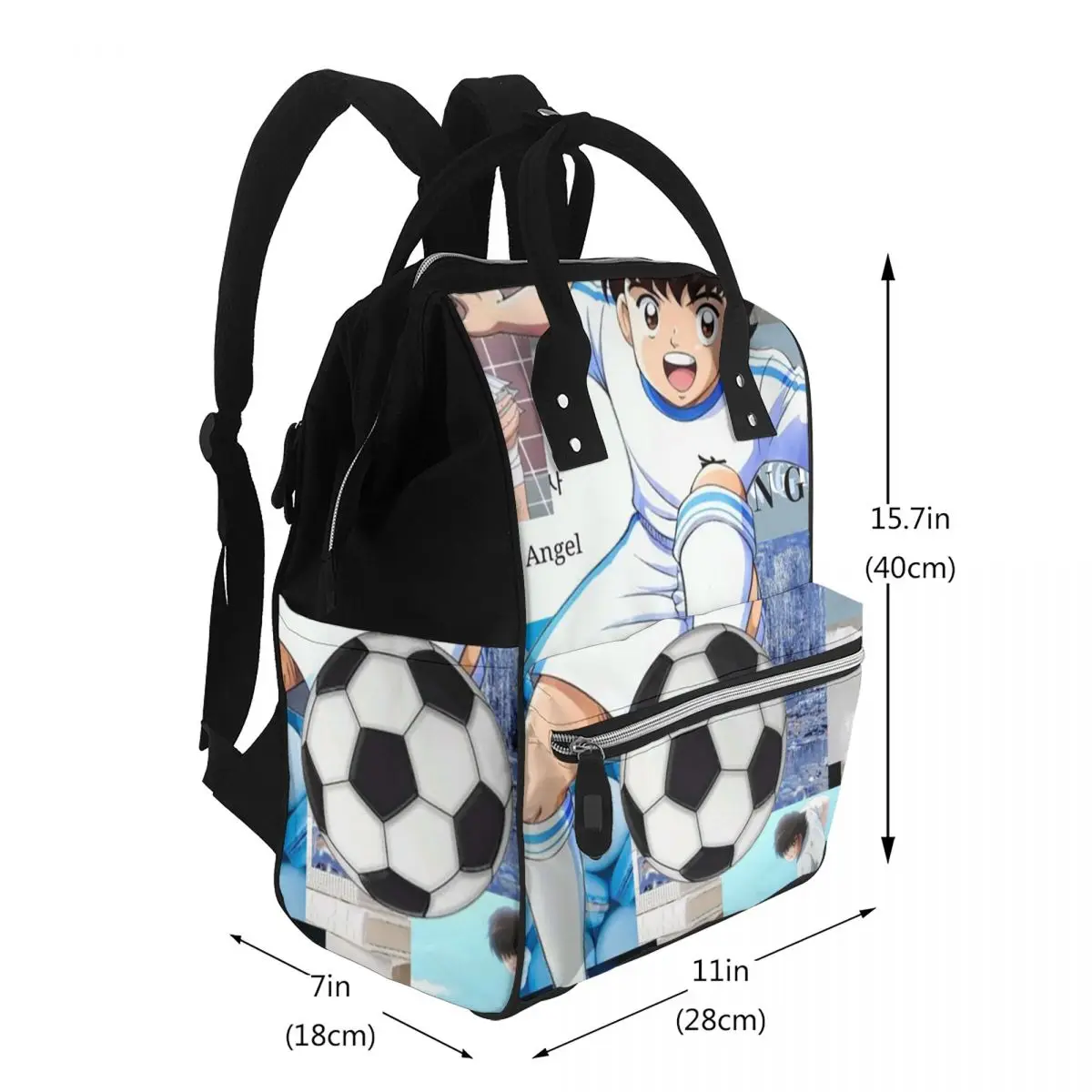 Ozora Oliver Atom Capitan Tsubasa Student Backpack School Bag Hiking Travel Daypack for Men Women Bookbag Shoulder Bags