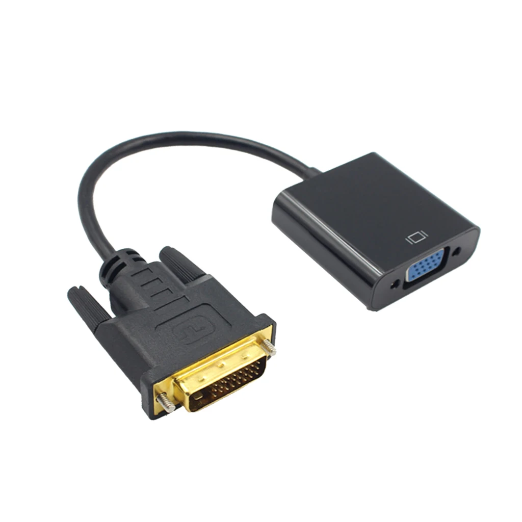 DVI-D 24+1Pin Male To VGA 15Pin Cable Adapter Converter Cord for PC