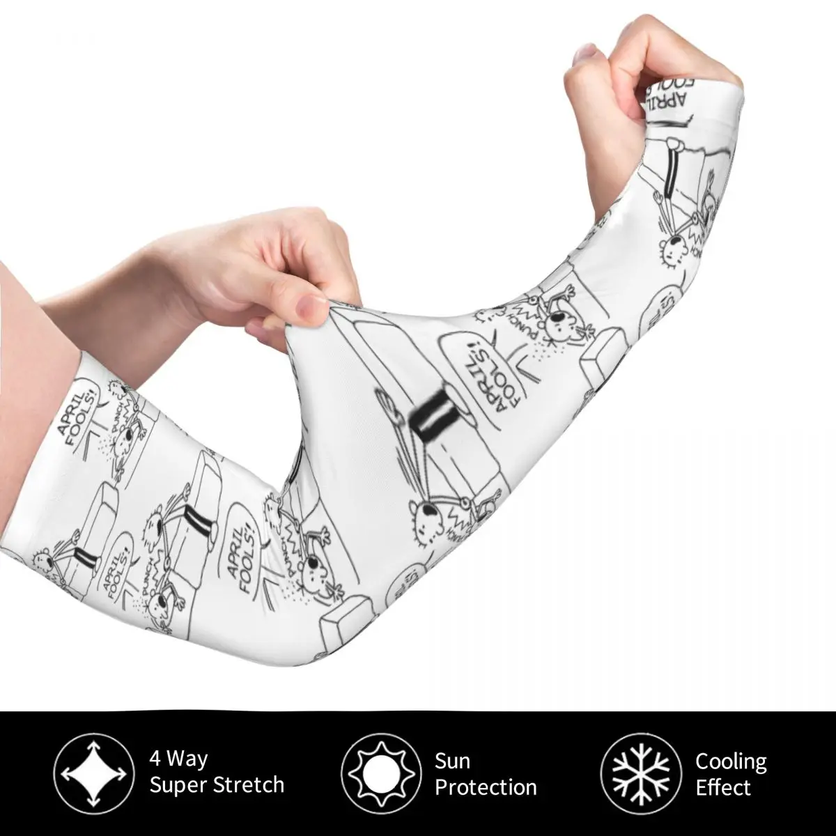 다이어리 오브 어 위미 키드 만우절 야외 팔토시 자외선 차단 커버 여름 아이스 실크 사이클링 타투 슬리브