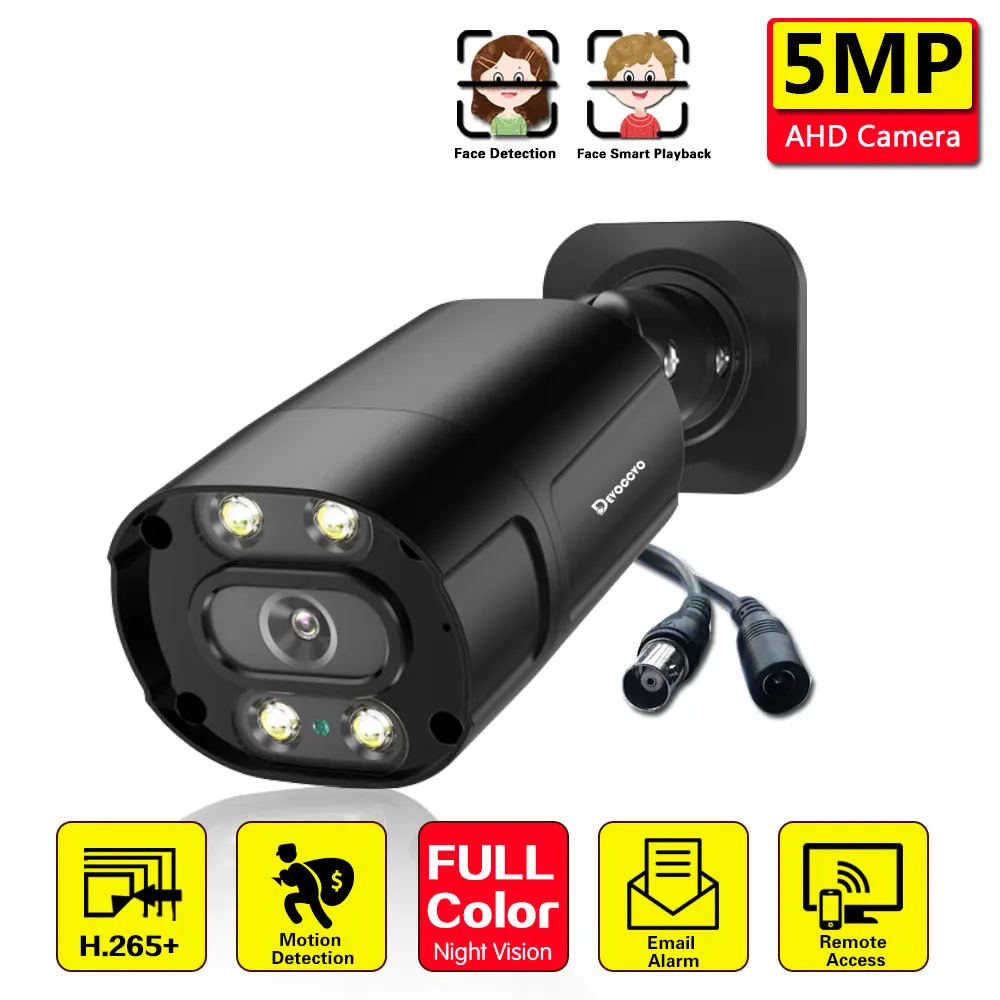 

Wired H265 5MP CCTV Analog Camera BNC Outside Waterproof Full Color Night Vision Bullet Security Surveillance XMEYE AHD Camera