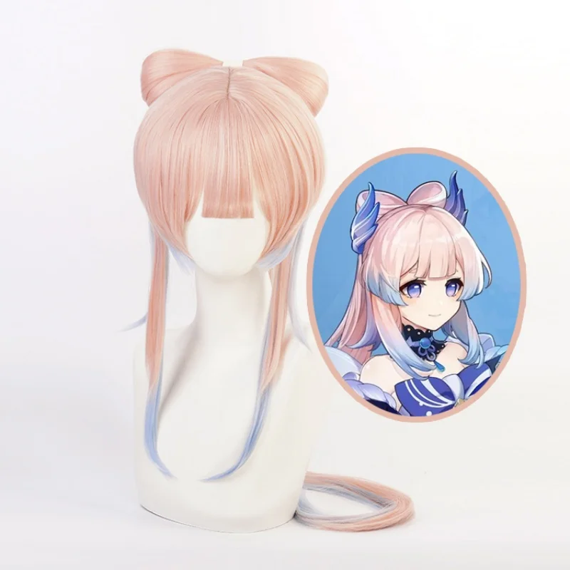 

Genshin Impact Sangonomiya Kokomi Cosplay Wig Long Wig Cosplay Wigs Heat Resistant Synthetic Wigs Halloween + Wig Cap