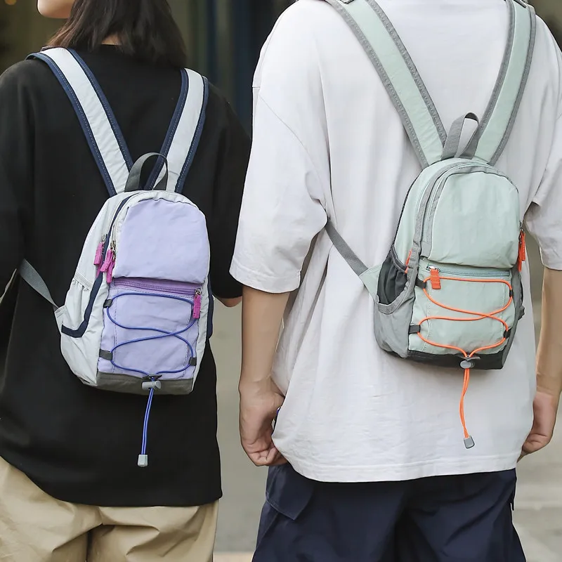 

Lightweight Casual Outdoor Bapa for Women Nylon Fabric Zipper Closure Pure Color Travel Bag Youth Commuter Sle