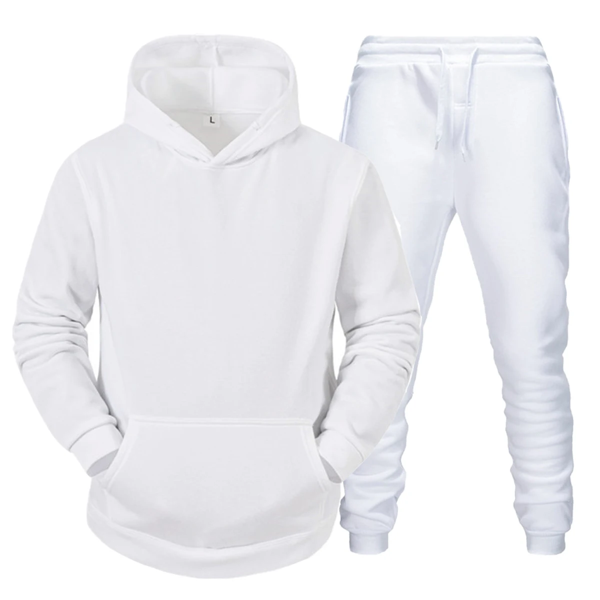 Tracksuit Set 2Pcs Sportswear Solid Color Men\'s Hooded Sweatshirt+pants Pullover Hooded Sweatshirt Sportswear Set Casual Suits