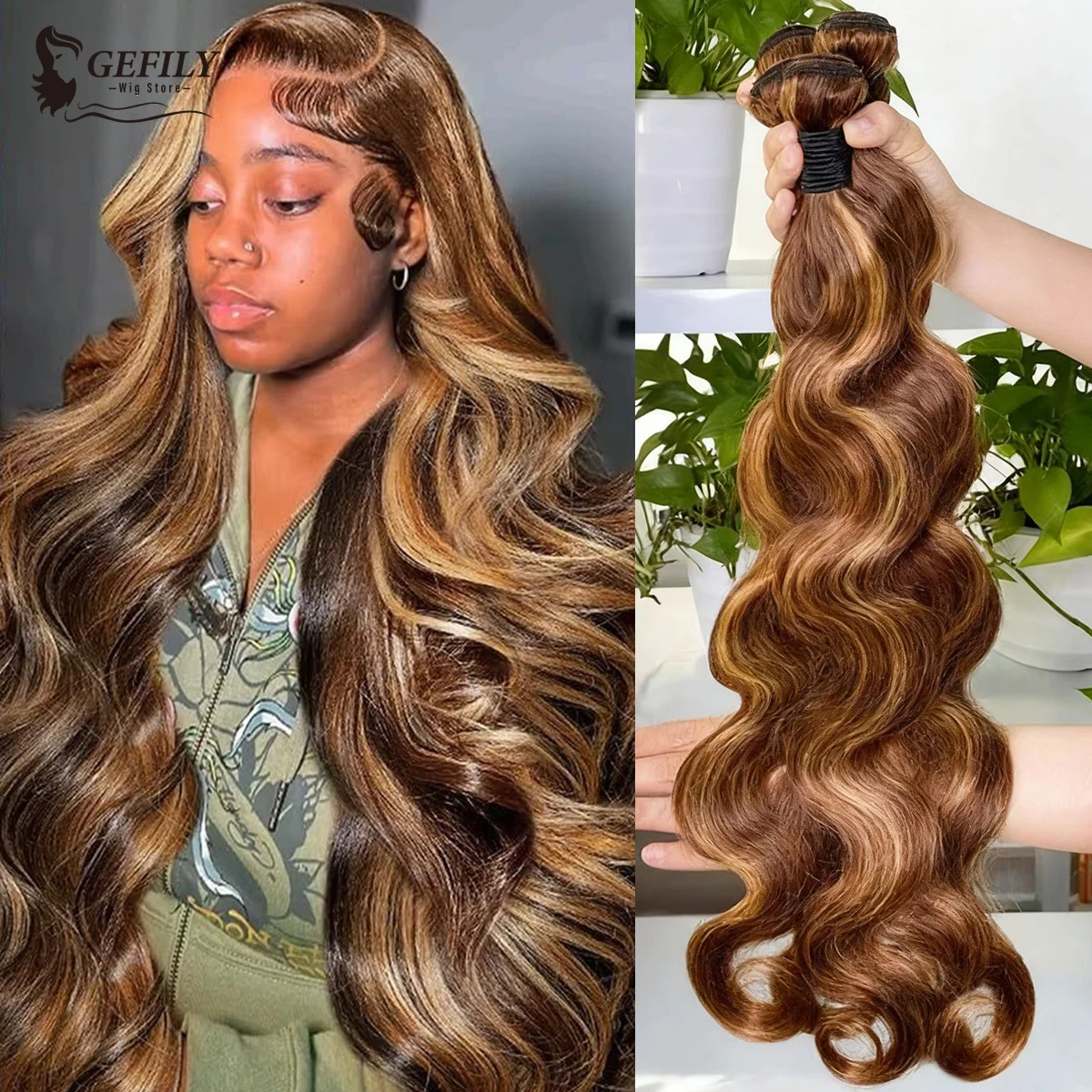 

30-дюймовые медовые пучки омбре 4/27 объемные волны человеческие волосы 16A бразильские пучки волос Remy медового цвета для наращивания 3/4 шт.