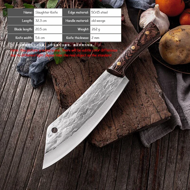 Forged Skinning Knife Stainless Manganese Steel Slaughtering Cattle & Sheep Segmentation Knife Eviscerate Meat Cutting Knife