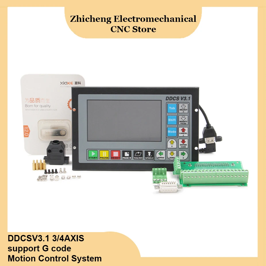 Zestaw systemu kontroli ruchu DDCSV3.1 3-osiowy 4-osiowy sterownik cnc, elektroniczny ogranicznik awaryjny obsługa koła zamachowego G code