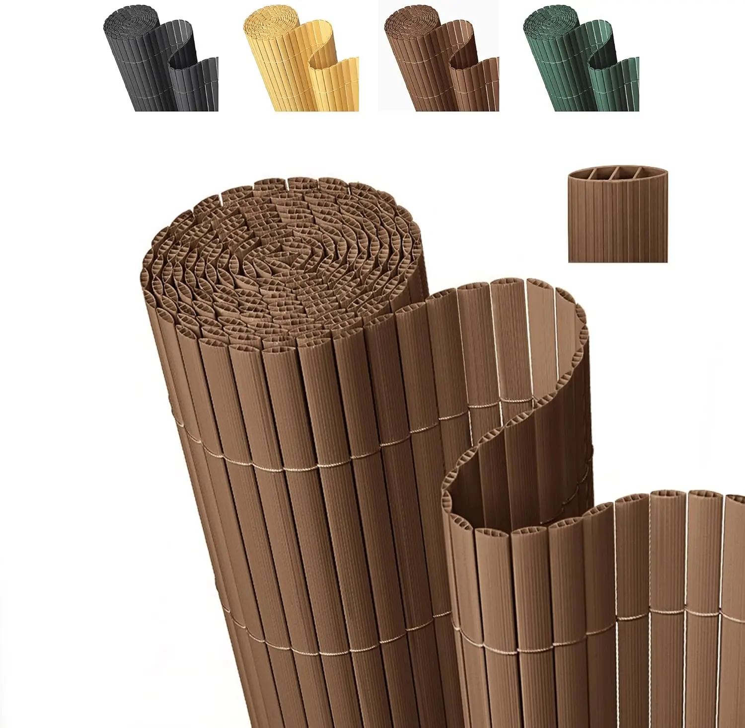 

PVC Privacy Fence Screen 14mm 3-Rib Reinforced Textured Fence Panel - No-Drill Balcony & Garden Cladding with Wind & UV Protecti