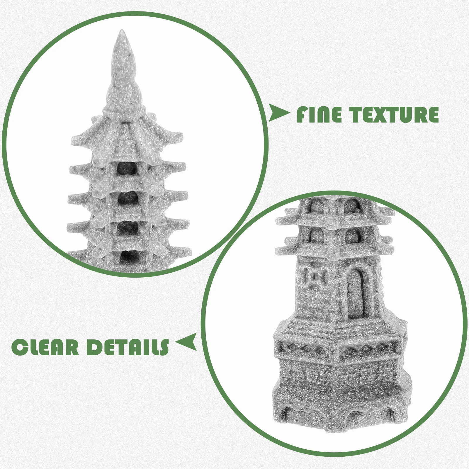 

Pagoda Ornaments Asian Garden Chinese Decoration Wenchang Tower Decorate Home Aquarium Green Sandstone