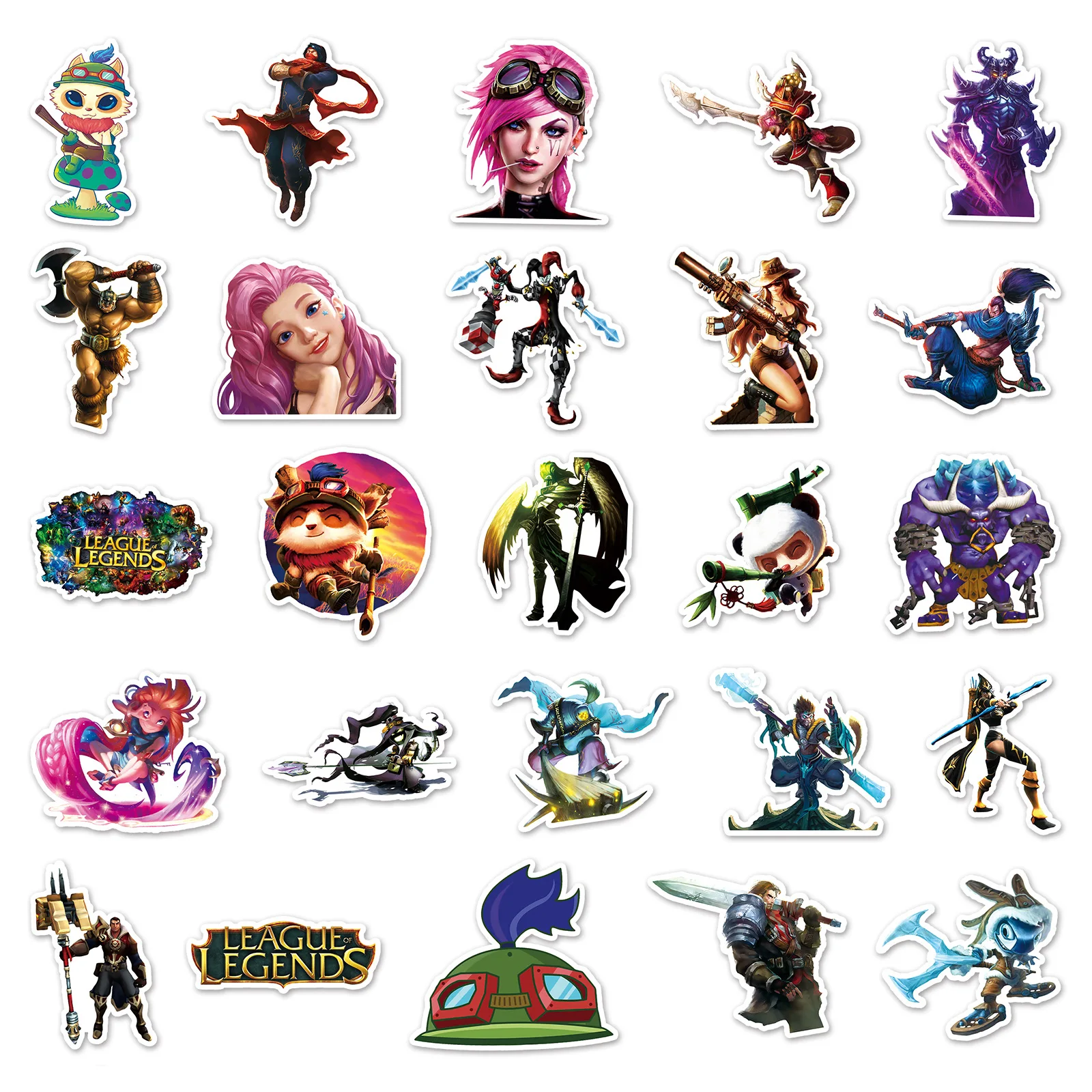 50/30/10PCS League of Legends Popular Game 2D Peripheral Graffiti Waterproof Decorative Suitcase Cup Laptop Handbook Sticker