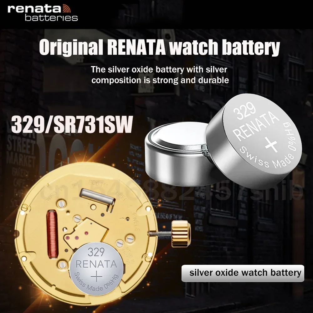 10PCS Renata 329 SR731SW LR731 D329 V329 1.55V Silver Oxide Watch Battery For Toy Scale Calculator Swiss Made Button Coin Cells