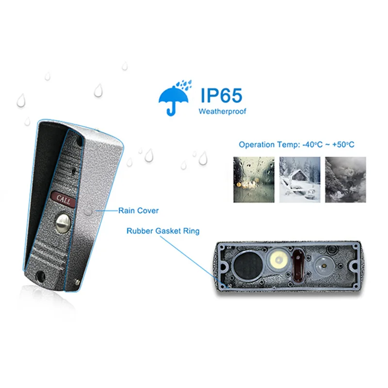 Smart Video Doorbell  for  Protection Two-way Audio Night Vision Cloud Storage Waterproof