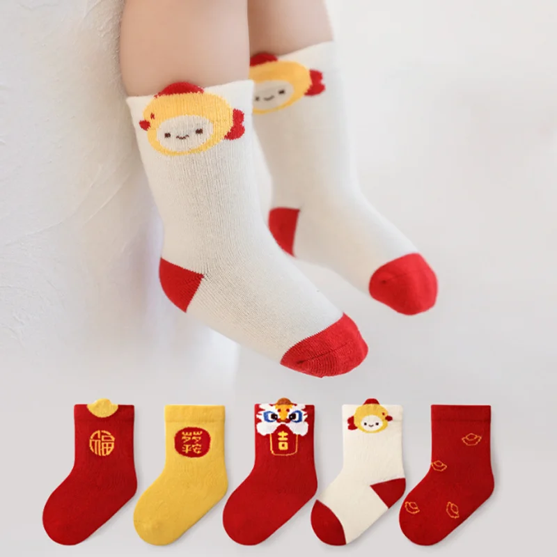 New Newborn Baby Socks Autumn Winter New Year Boys and Girls\' Socks