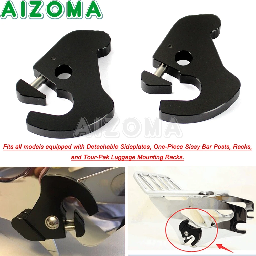 For Harley Dyna Touring Road Glide Softail Sportster XL 883 1200 Detachable Rotary Latch Latches Kit For Sissy Bar Luggage Rack