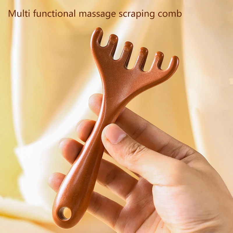 

Body Meridian Massage Comb Resin Deer Antlers Wide Tooth Acupuncture Help Blood Circulation Anti-static Smooth Hair Tool