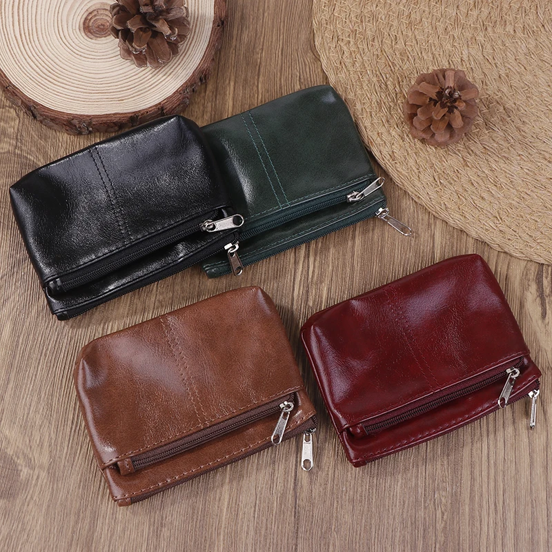 Vintage PU lederen heren kaarthouder portemonnee mini korte portemonnee dames creditcard tas rijbewijs harde ID-kaart tas