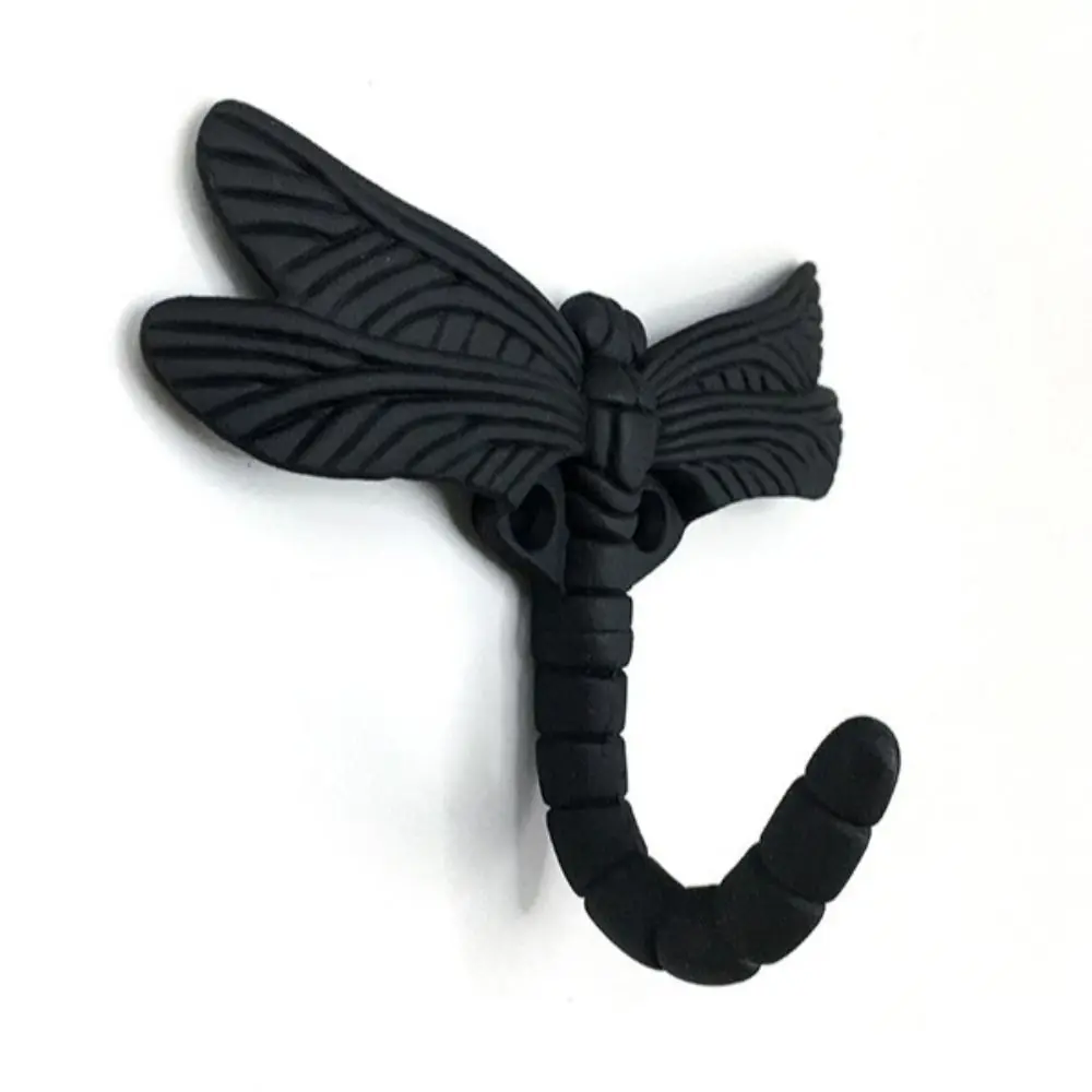 

Door Decor Dragonfly Clothes Hook Wall Mounted Black Wall Hooks for Coats Retro Heavy Duty Dragonfly Key Hanger for Hanging Hat
