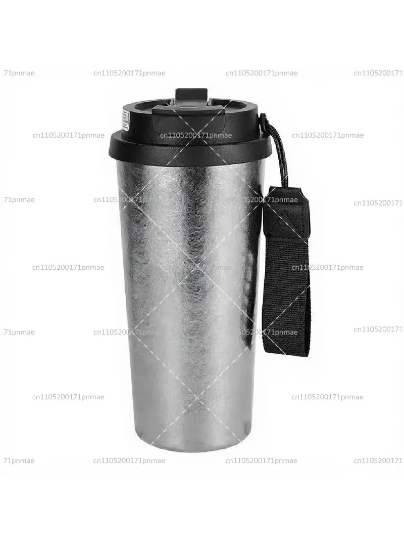 Pure Titanium Insulated Coffee Cup with Double Drinking Lid, Portable Outdoor Travel Mug, Leakproof