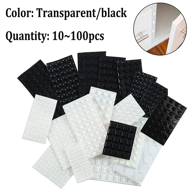 Self-Adhesive Clear Door Stop Rubber Damper Buffer Cabinet Bumpers Silicone Furniture Dots Cushion Protective Pads