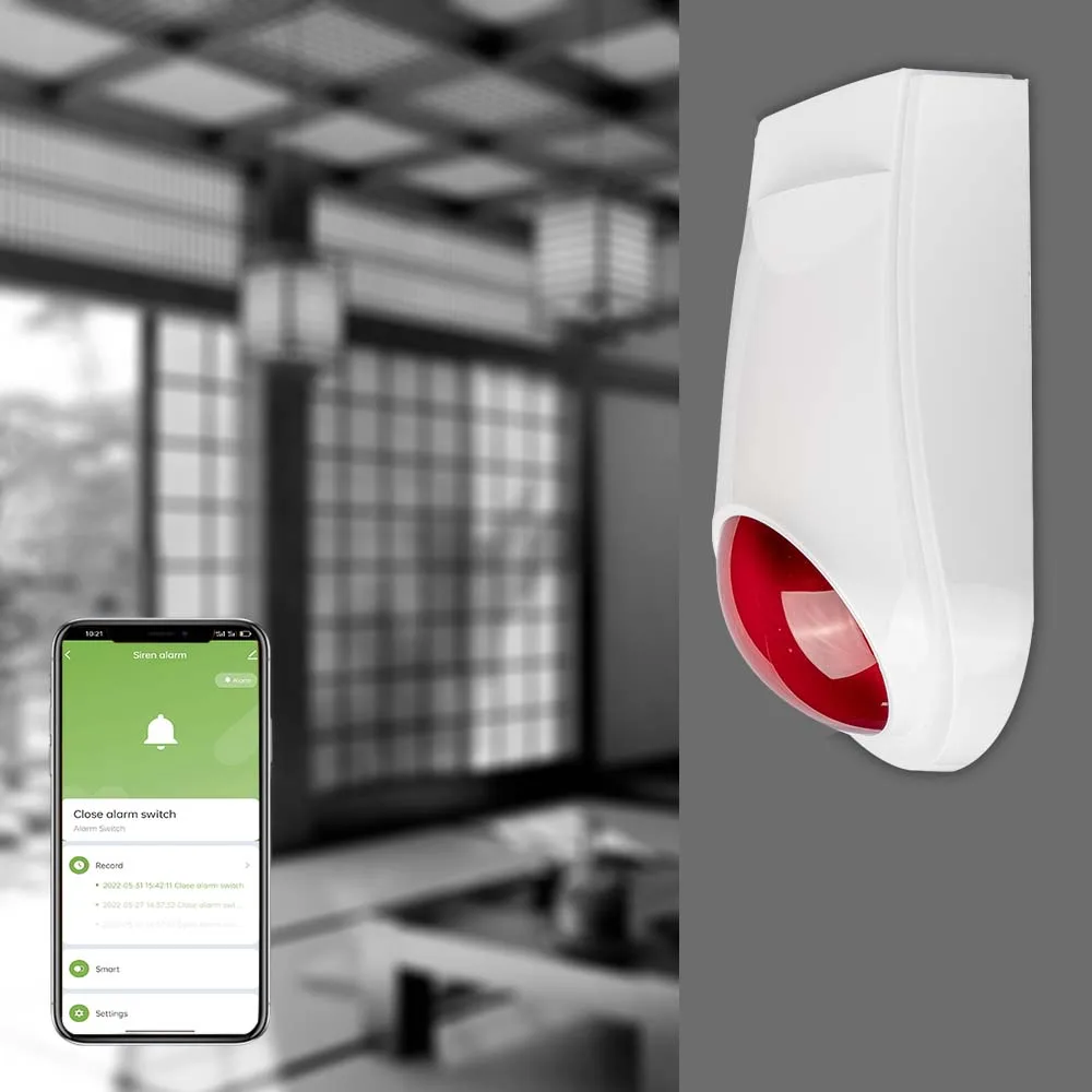 Tuya Smart Wifi Sirene Alarm Sensor Strobe Hoorn Met Led Running Light 135dB Geluiden Op Off Door Smartphone Niet Nodig tuya Smart Hub