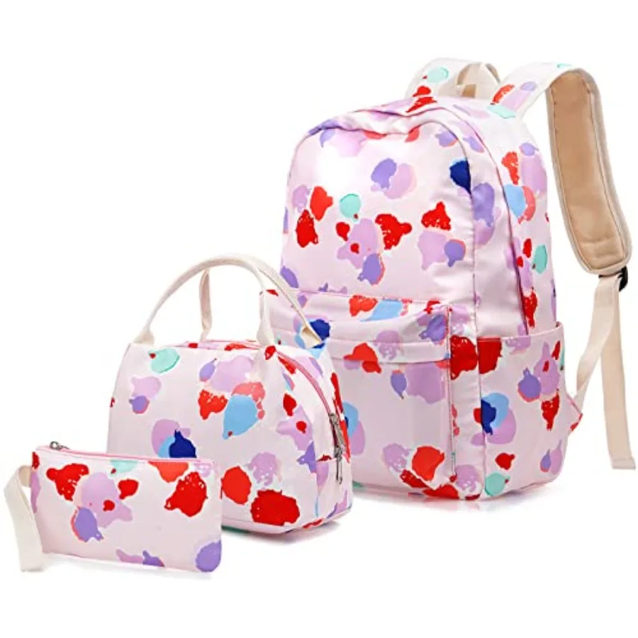 

Backpack Set 3-in-1 School Bag Laptop Backpack Lunch Bag Pencil Case Gift for Teen Boys Girls