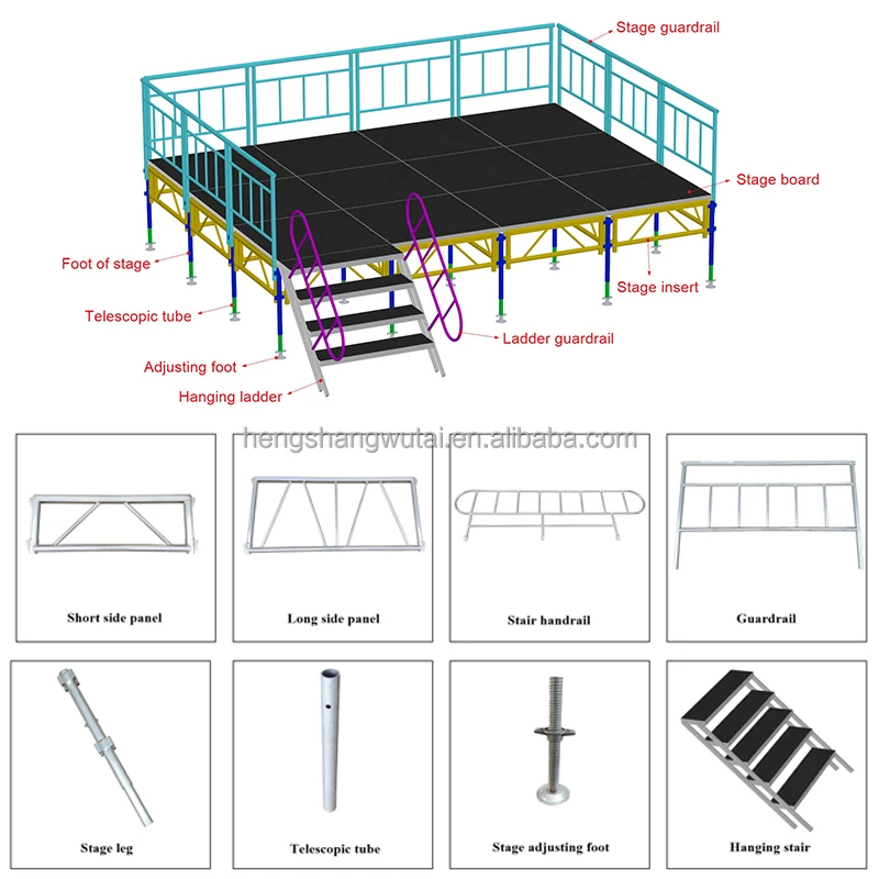1.22x1.22m Aluminum Stage Platform for Dance High Quality Mobile Stagepromote sales