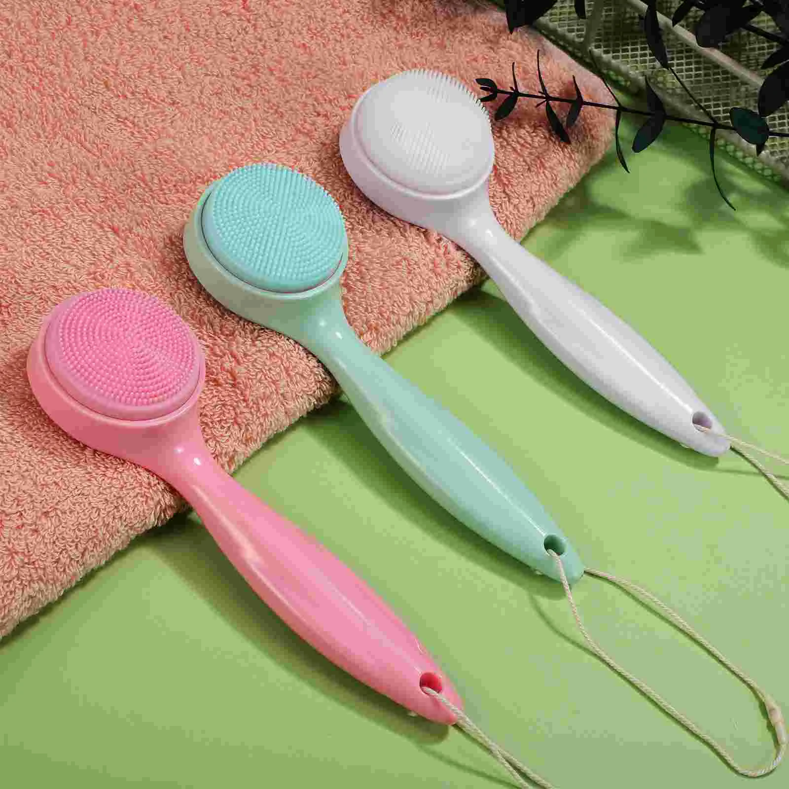 3 pezzi spazzola per la pulizia scrubber esfoliante manuale per il viso tamponi esfolianti per detergente per massaggio facciale per lavabo