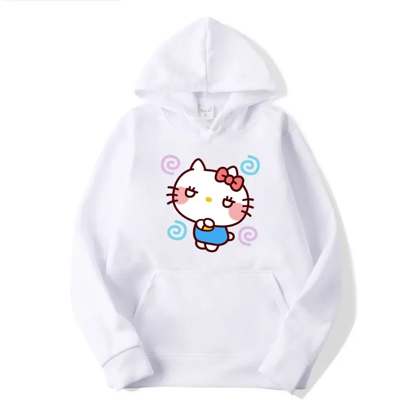 Sanrio Hello Kitty Hoodies 2000s Clothing Y2k Autumn Clothes Korean Pop Women's Sweatshirt  Products Cute Kawaii  Pattern Hoodie