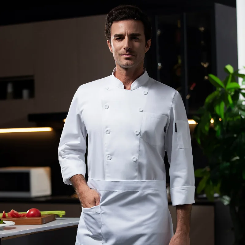 Western Restaurant Kochuniform Herbst Winter Outfit Catering Hotel Kantine Bäcker Konditorei Arbeitskleidung Langarm