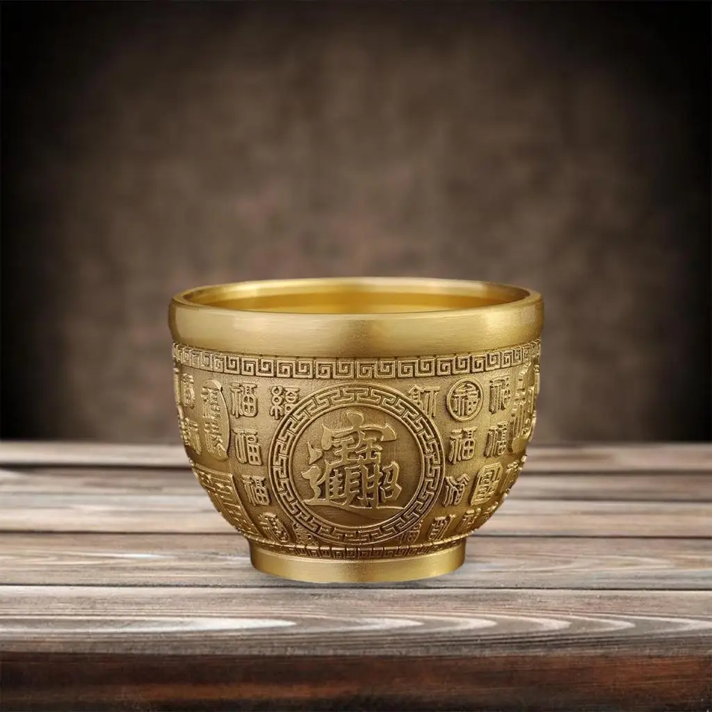 

Brass Feng Shui Bowl Good Luck Cornucopia Chinese Traditional for Desktop